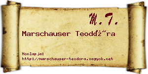 Marschauser Teodóra névjegykártya